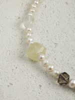 Starrybead Seven Stones Harmony Crystal Necklace - Pearl, Citrine, Clear Quartz, Smoky Quartz, Black Rutilated Quartz, Lapis Lazuli, Prehnite