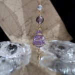 Starrybead Amethyst Crystal Pendulum - Natural Purple Amethyst Dowsing Pendulum Necklace, Calming Energy, Intuition & Spiritual Protection