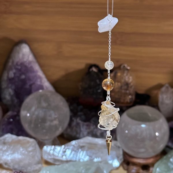 Starrybead Citrine Crystal Pendulum - Natural Yellow Quartz for Abundance, Clarity & Personal Energy Alignment
