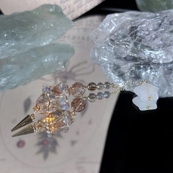 Starrybead Black Gold Super Seven Crystal Pendulum - High-Vibration Healing Stone for Protection, Clarity & Energy Alignment