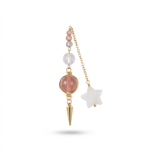 Starrybead Natural Stone & Crystal Pendulum - for Intuition, Calm, Grounding & Energy Cleansing