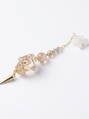 Starrybead Black Gold Super Seven Crystal Pendulum - High-Vibration Healing Stone for Protection, Clarity & Energy Alignment