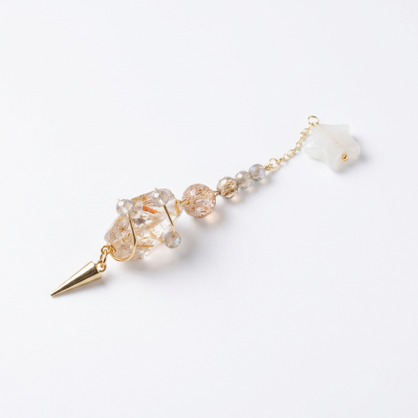 Starrybead Black Gold Super Seven Crystal Pendulum - High-Vibration Healing Stone for Protection, Clarity & Energy Alignment