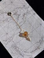 Starrybead Multi-Crystal Pendulum - Citrine, Blue Moonstone & Strawberry Quartz Healing Dowsing Pendulum for Intuition, Calm, Clarity & Abundance