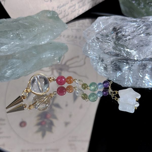 Starrybead Natural Stone & Crystal Pendulum - for Intuition, Calm, Grounding & Energy Cleansing