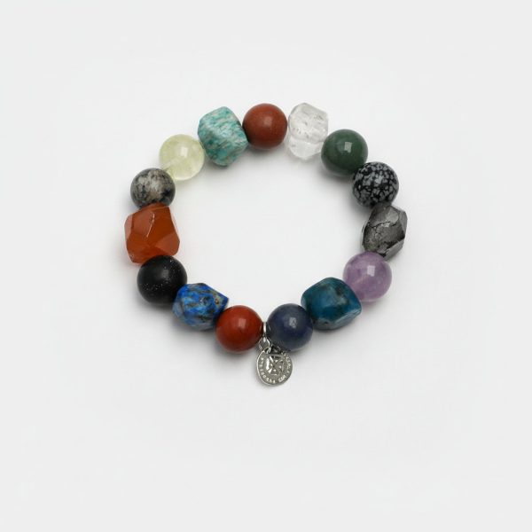 Universal Harmony: Raw Crystal & Multi-Gem "Treasure" Chakra Bracelet