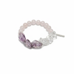 Divine Clarity & Love: Freeform Amethyst, Rose Quartz & Raw Crystal Healing Bracelet