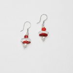 Rooted Vitality: Natural Red Agate, Clear Quartz & Pearl Healing Earrings