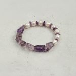 Intuitive Grace: Natural Amethyst & Freshwater Pearl Healing Bracelet