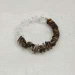 Mountain Stillness: Natural Agarwood, Smoky Quartz & Clear Crystal Zen Bracelet