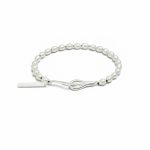 Luminous Purity: 5A Aurora Freshwater Pearl & Sterling Silver Healing Bracelet