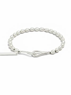 Luminous Purity: 5A Aurora Freshwater Pearl & Sterling Silver Healing Bracelet