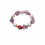 Intuitive Wisdom: Freeform Amethyst & Natural Pearl Red String Protection Bracelet