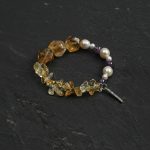 Radiant Prosperity: Brazilian Citrine, Amethyst & Baroque Pearl Healing Bracelet