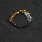 Radiant Prosperity: Brazilian Citrine, Amethyst & Clear Quartz Energy Bracelet