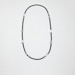 Protective Clarity: Faceted Black Tourmaline, Clear Quartz & Natural Pearl Long Necklace
