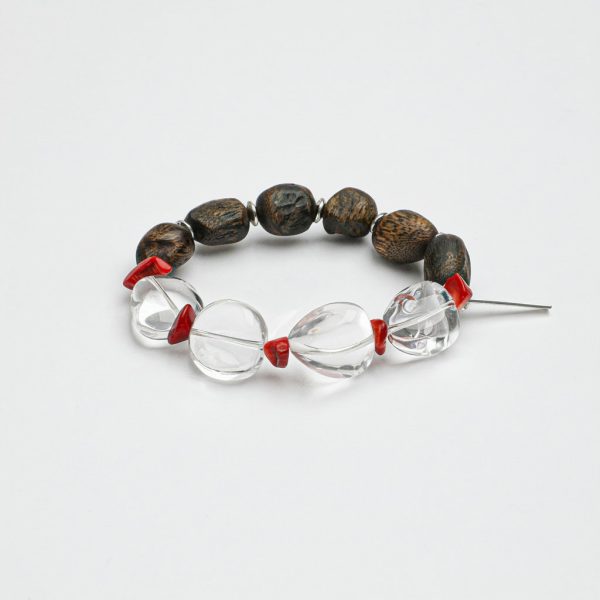 Zen Clarity: Premium Agarwood, Freeform Clear Quartz & S925 Silver Healing Bracelet