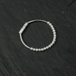 Moonlit Harmony: Natural Seed Pearl & S925 Silver Curved Tube Bracelet