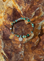 Earthbound Courage: Natural Turquoise, Tiger Eye & Thai Silver Protection Bracelet