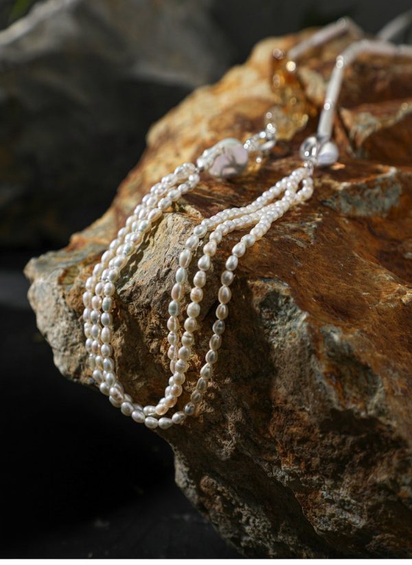 Luminous Prosperity: Brazilian Citrine, Baroque Pearl & Silver Opera Necklace