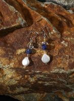 Intuitive Flow: Sodalite, Citrine & Baroque Pearl Healing Earrings