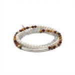 Grounded Intuition: Grey Moonstone, Mookaite Jasper & Freshwater Pearl Wrap Bracelet