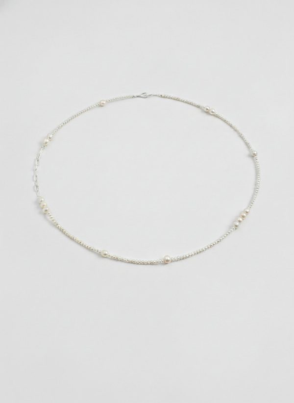 Luminous Purity: Natural Freshwater Seed Pearl & S925 Silver Long Necklace