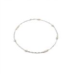 Luminous Flow: Freshwater Pearl & Sterling Silver Long Station Necklace