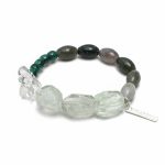 Verdant Awakening: Prasiolite, Malachite & Moss Agate Healing Bracelet