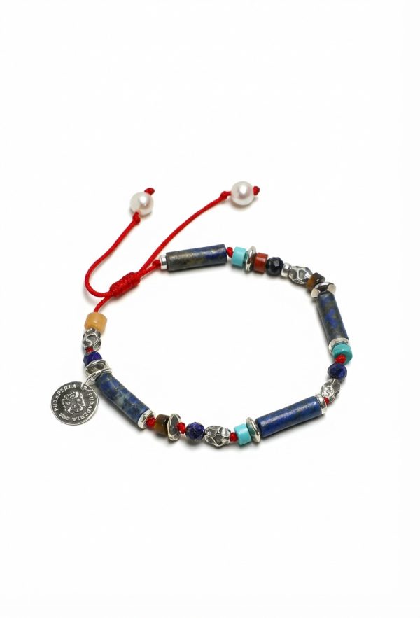 Celestial Truth: Lapis Lazuli, Turquoise & Silver Protective Red String Bracelet