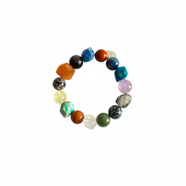 Universal Harmony: Raw Crystal & Multi-Gem "Treasure" Chakra Bracelet