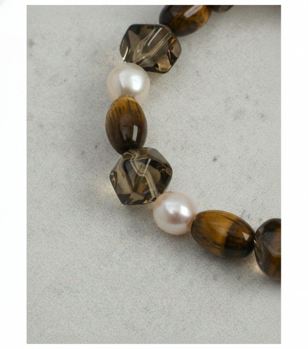 Grounded Radiance: Tiger’s Eye, Smoky Quartz & Pearl Protection Bracelet