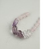 Divine Clarity & Love: Freeform Amethyst, Rose Quartz & Raw Crystal Healing Bracelet