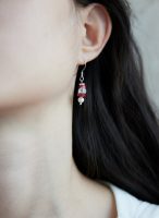 Rooted Vitality: Natural Red Agate, Clear Quartz & Pearl Healing Earrings