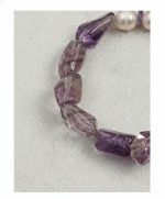 Intuitive Grace: Natural Amethyst & Freshwater Pearl Healing Bracelet