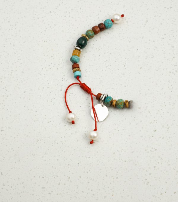 Earthbound Guardian: Yellow Tiger’s Eye, Turquoise & S925 Silver Adjustable Healing Bracelet