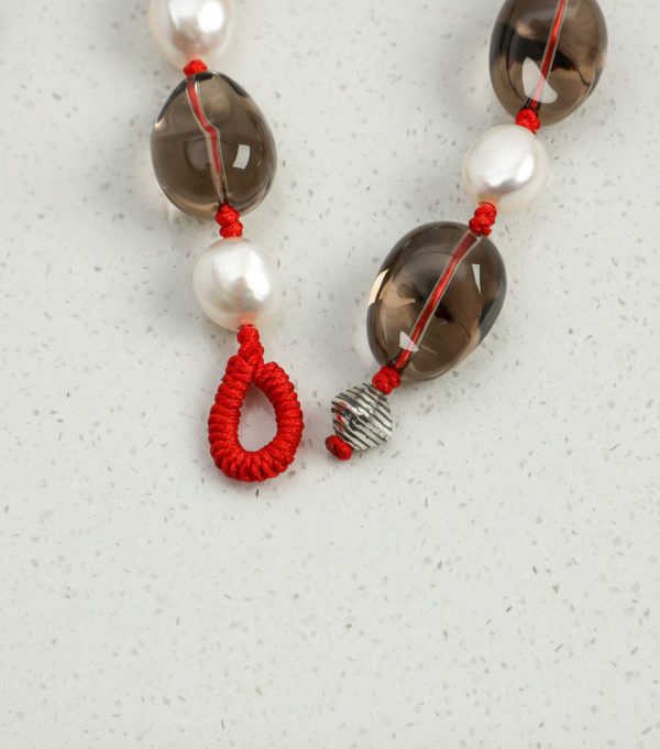 Grounding Grace: Smoky Quartz Drops & Natural Pearl Protection Bracelet