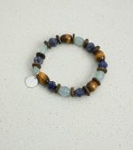Tranquil Wisdom: Aquamarine, Sodalite & Premium Agarwood Energy Bracelet
