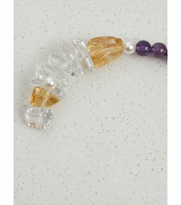 Radiant Prosperity: Brazilian Citrine, Amethyst & Clear Quartz Energy Bracelet