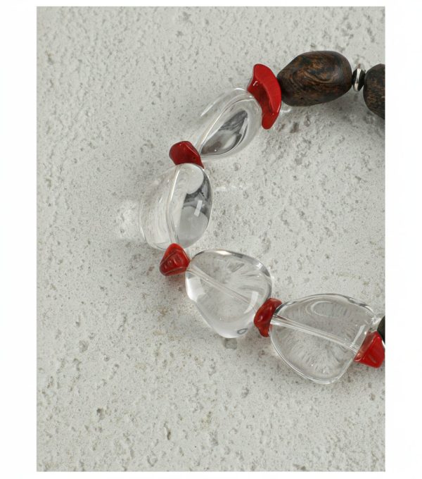 Zen Clarity: Premium Agarwood, Freeform Clear Quartz & S925 Silver Healing Bracelet