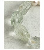 Ethereal Clarity: Green Quartz, Crushed Ice Crystal & Freshwater Pearl Healing Bracelet