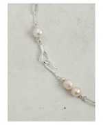 Luminous Flow: Freshwater Pearl & Sterling Silver Long Station Necklace