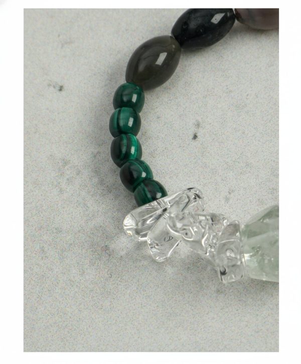 Verdant Awakening: Prasiolite, Malachite & Moss Agate Healing Bracelet