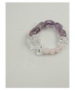 Divine Clarity & Love: Freeform Amethyst, Rose Quartz & Raw Crystal Healing Bracelet