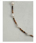 Grounded Radiance: Natural Yolk Stone & Freshwater Pearl Healing Necklace