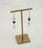 Intuitive Flow: Sodalite, Citrine & Baroque Pearl Healing Earrings