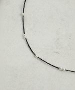 Midnight Clarity: Freshwater Pearl & Hand-Woven Cord Long Necklace