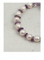 Intuitive Grace: Natural Amethyst & Freshwater Pearl Healing Bracelet