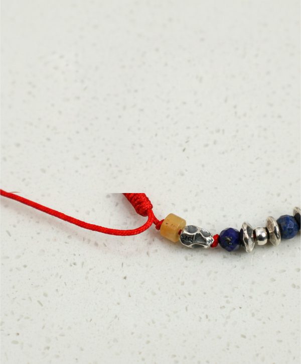 Celestial Truth: Lapis Lazuli, Turquoise & Silver Protective Red String Bracelet