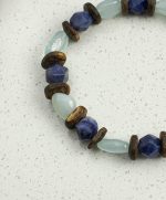 Tranquil Wisdom: Aquamarine, Sodalite & Premium Agarwood Energy Bracelet